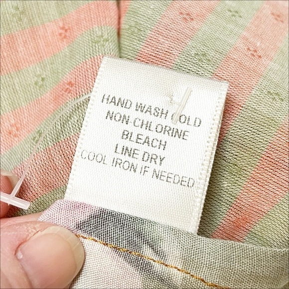 Aratta Silent Journey Button Up Tunic Shirt XS boho floral top stripes beaded - Picture 11 of 14